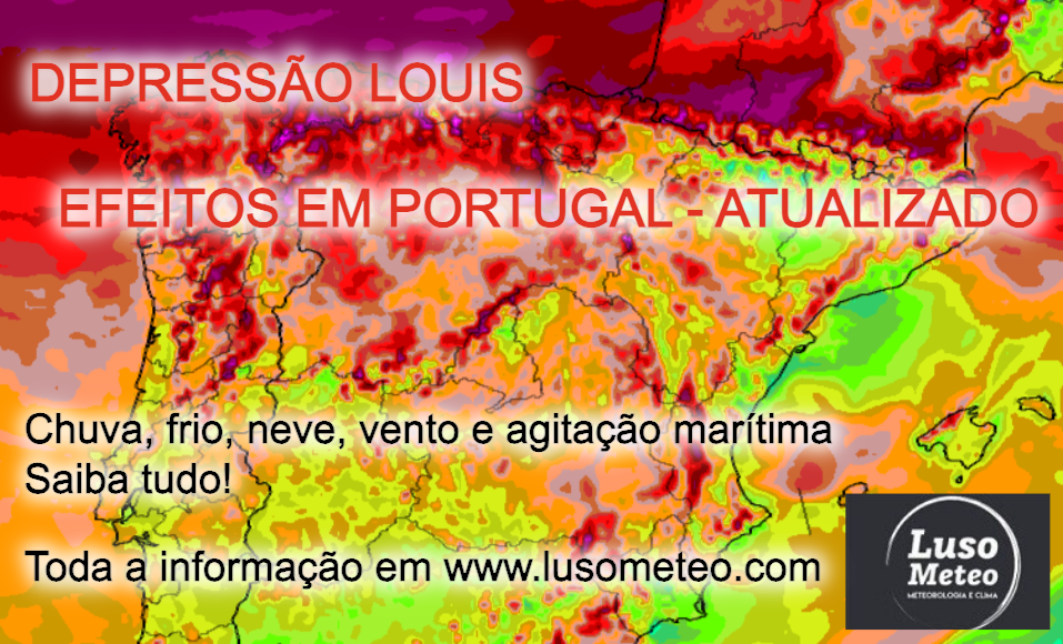 Depressão Louis - Efeitos em Portugal - dias 2223 de Fevereiro - Saiba onde choverá, nevará e mais! Depressão Louis - Efeitos em Portugal - dias 2223 de Fevereiro - Saiba onde choverá, nevará e mais!