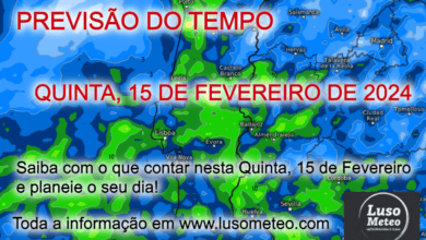 Previsão do Tempo para Quinta, 15 de Fevereiro de 2024 - Nova mudança no tempo