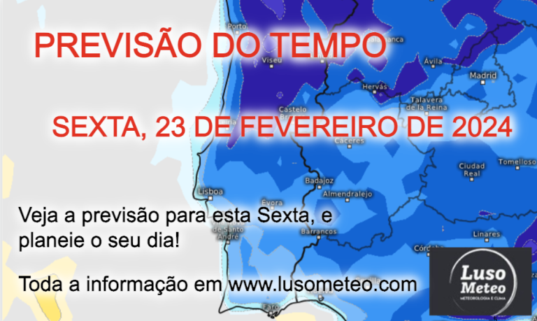 Tempo na Sexta, 23 de Fevereiro de 2024 - Previsão de frio e vento intenso