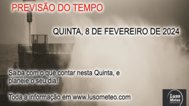 Previsão do Tempo para Quinta, 8 de Fevereiro de 2024