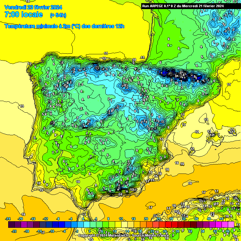 Temperaturas na Sexta - ARPEGE
