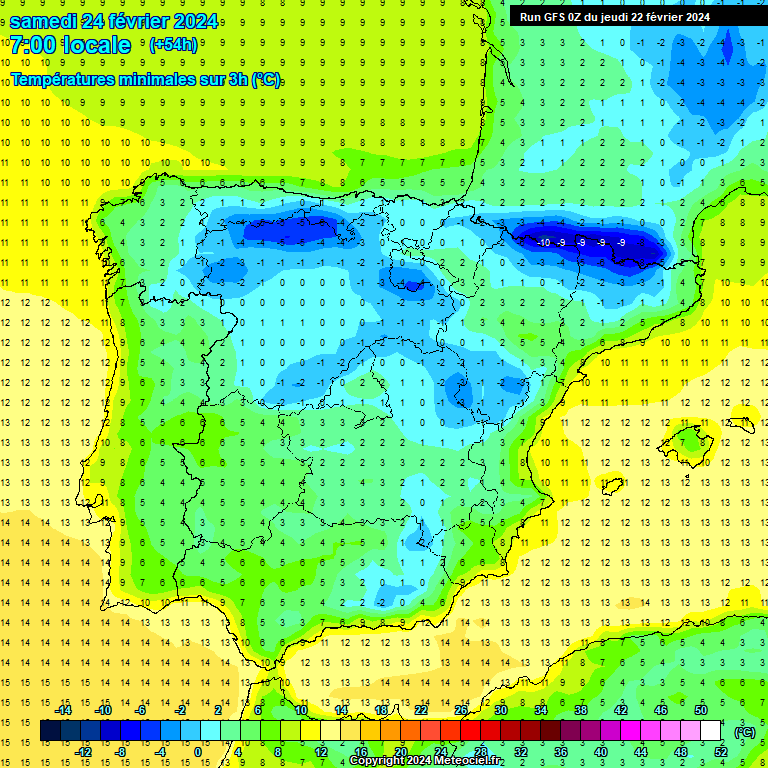 Tempo no fim-de-semana: Frio e chuva, mas também abertas! - Previsão 2425 de Fevereiro Temperaturas Sábado dia 24 de Fevereiro