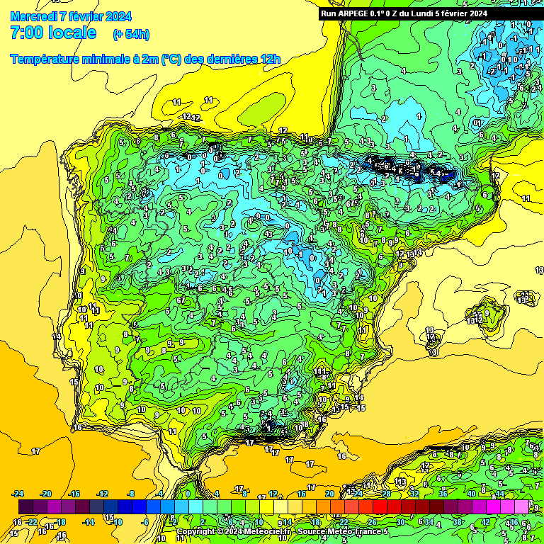 Previsão do Tempo para Quarta, 7 de Fevereiro de 2024 Temperaturas previstas para Quarta, dia 7 de Fevereiro