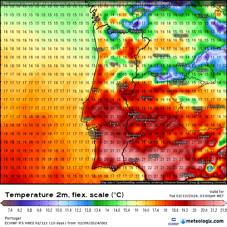 Fim-de-semana com previsão de chuva e neve - Dia de Carnaval mais quente - Previsão 10 a 13 de Fevereiro Temperaturas elevadas no dia de Carnaval - Tempo no Carnaval