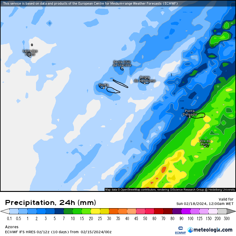 Chuva Açores Sábado