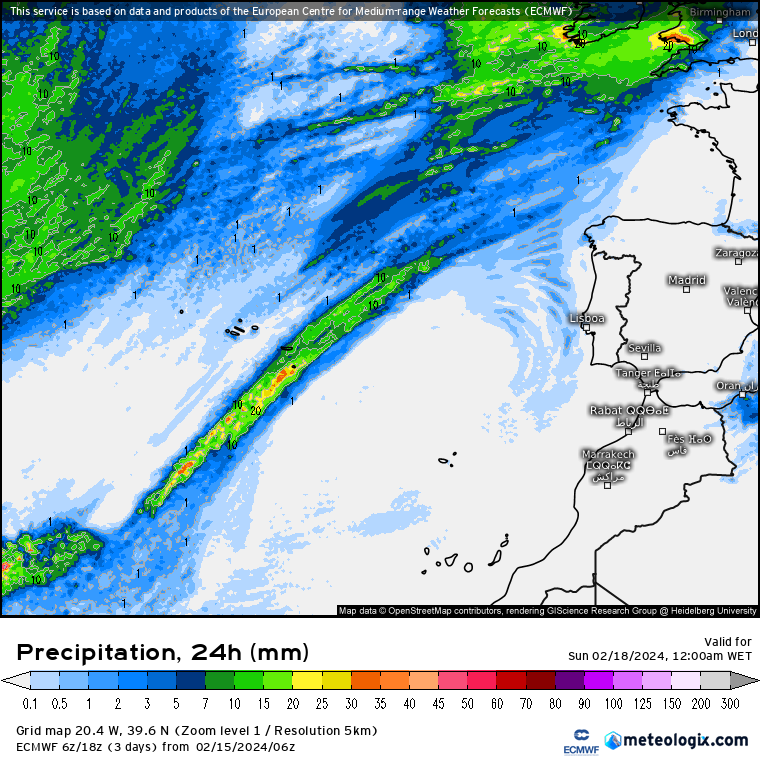 O Tempo no Fim-de-Semana - Tempo de Primavera! - Previsão para dias 17 e 18 de Fevereiro de 2024 Chuva Sábado dia 17 de Fevereiro