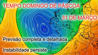 Tempo no Domingo de Páscoa, 31 de Março de 2024 - Mês termina com "mais do mesmo"