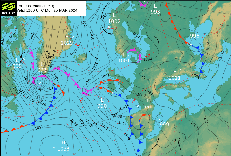 Tempo na Segunda - MetOffice