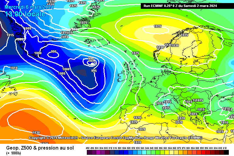 Tempo esta Semana - 3 a 10 de Março - Uns dias estáveis e depois temporais no final! Chuva Quarta 6 de Março Portugal