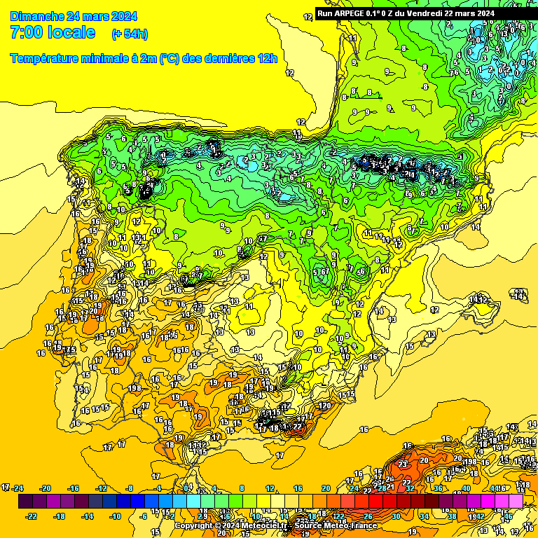 Temperaturas no Domingo em Portugal Continental