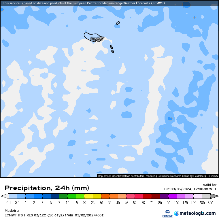 Tempo na Segunda, 4 de Março de 2024 - Instabilidade a persistir... Chuva na Madeira na Segunda