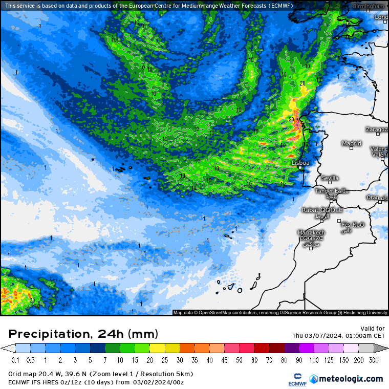 Tempo esta Semana - 3 a 10 de Março - Uns dias estáveis e depois temporais no final! Previsão de chuva para Quarta 6 de Março