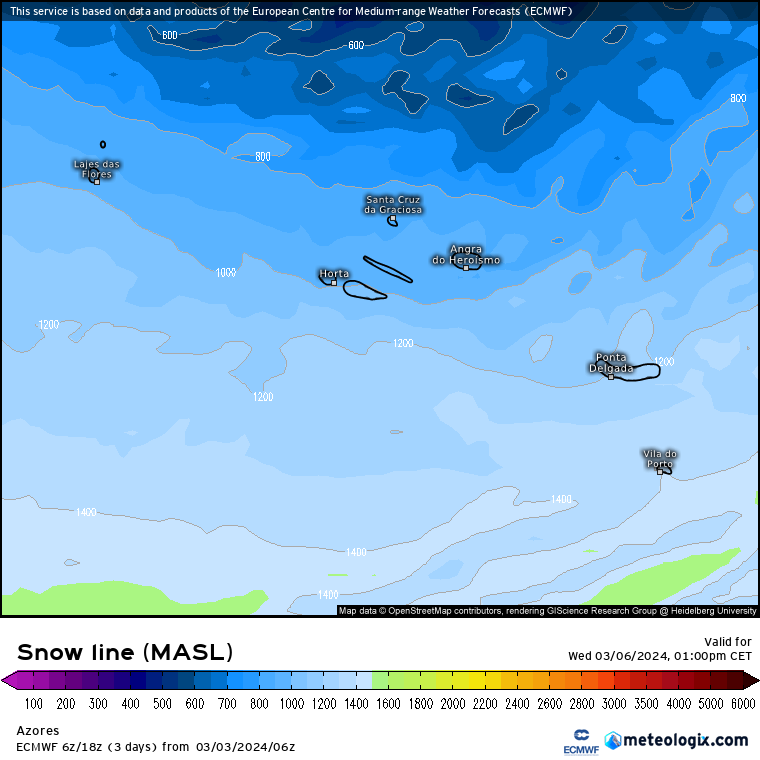 Neve e frio nos Açores