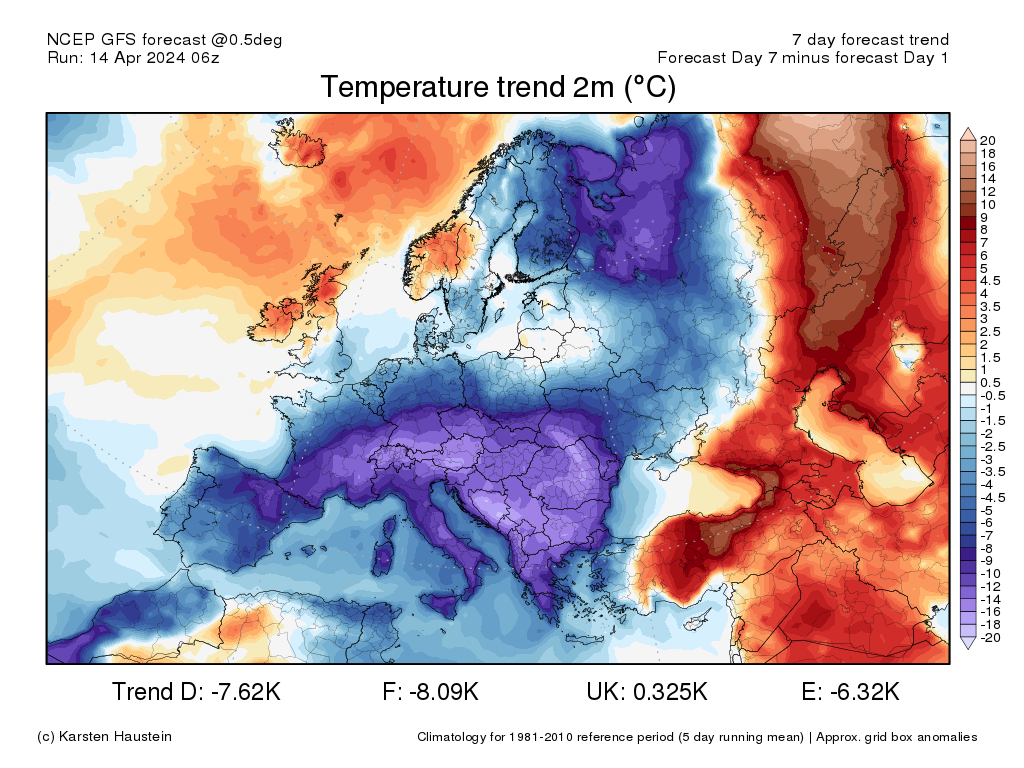 Depressão Renata - Segunda e Terça, 15-16 de Abril - Do Verão ao Inverno em 24h em alguns países Europeus Depressão Renata - Segunda e Terça, 15-16 de Abril - Do Verão ao Inverno em 24h em alguns países Europeus