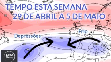 Tempo esta semana - 29 de Abril a 5 de Maio - Mais depressões a caminho? Saiba tudo!