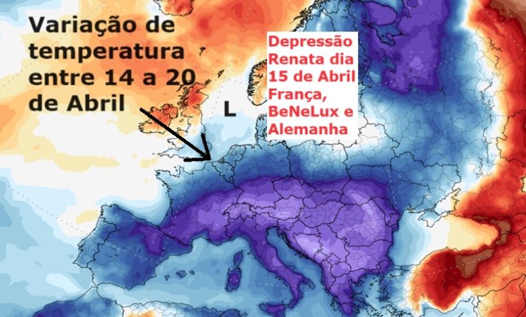 Depressão Renata - Segunda e Terça, 15-16 de Abril - Do Verão ao Inverno em 24h em alguns países Europeus