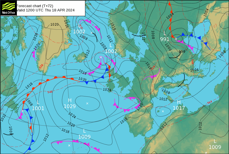 Tempo na Quinta, 18 de Abril de 2024 - Mais nuvens, instabilidade em aproximação Tempo na Quinta, 18 de Abril - MetOffice