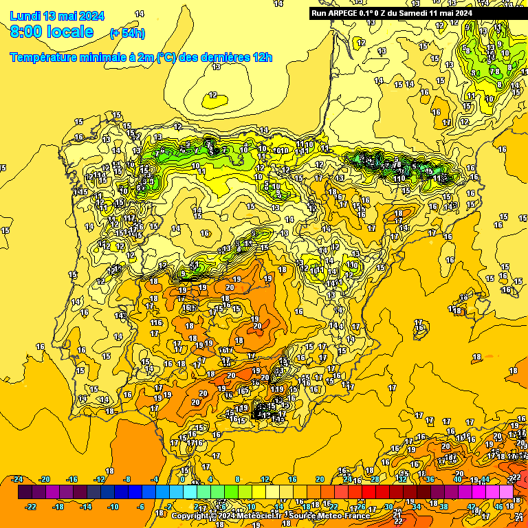 Temperaturas na Segunda