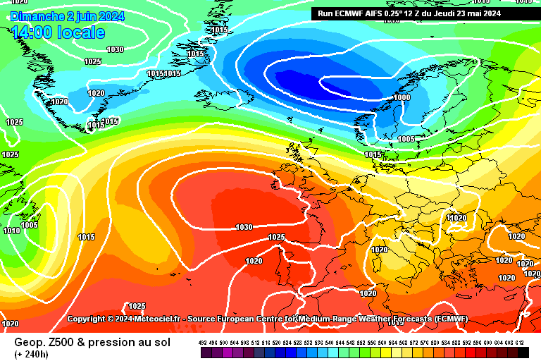 Tempo no Sábado, 25 de Maio - Volta a mudar o tempo, com mais nuvens e até chuva em alguns locais... ECMWF-AIFS, calor