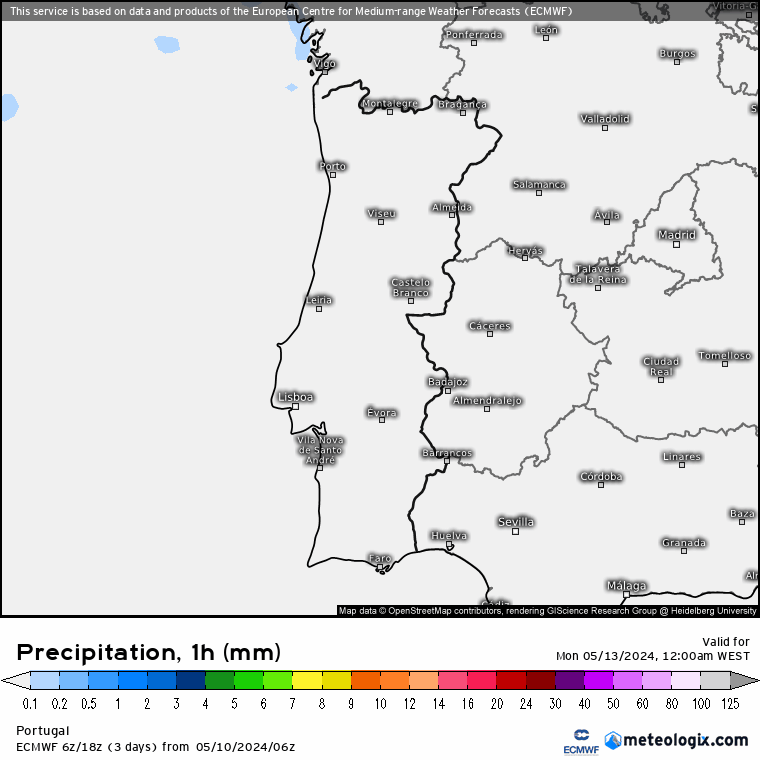 Chuva Segunda, 13 Maio ECMWF
