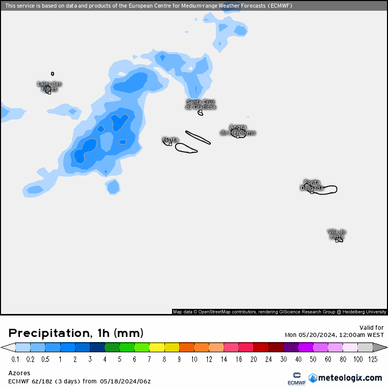 Tempo na Segunda, 20 de Maio 2024 - Tempo mais seco, finalmente - mudança, mas temporária.... Chuva Açores, Segunda, 20 de Maio