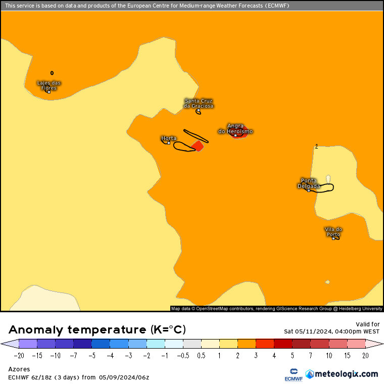 Tempo no Sábado, 11 de Maio 2024 - "Gota fria" com alguma instabilidade a Norte, saiba com o que contar! Temperaturas elevadas nos Açores