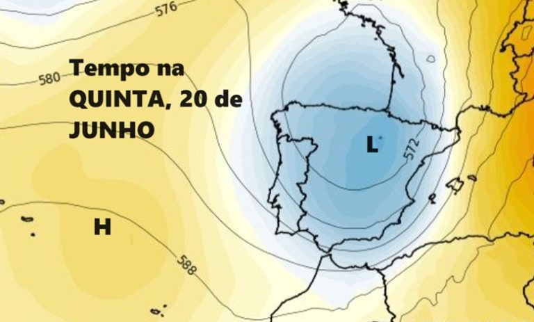 Tempo na Quinta, 20 de Junho - Verão a começar, e o tempo também vai mudar... mas ainda há aguaceiros em algumas regiões...