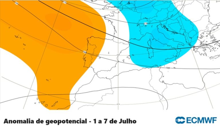 Tempo esta semana - 1 a 7 de Julho - Início fresco, muito calor depois, será para ficar? O furacão Beryl no Atlântico pode ser a chave...