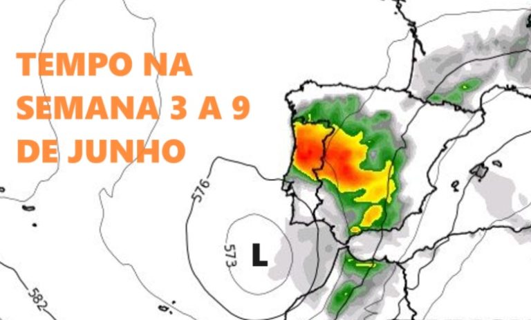 Tempo esta semana - 3 a 9 de Junho - Calor e possíveis trovoadas fortes (com granizo) - saiba com o que contar!