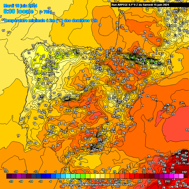 Temperaturas na Terça -ARPEGE