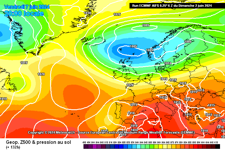Tempo esta semana - 3 a 9 de Junho - Calor e possíveis trovoadas fortes (com granizo) - saiba com o que contar! ECMWF - AIFS