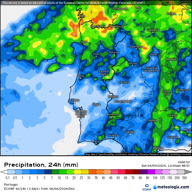 Tempo no Sábado, 8 de Junho 2024 - Temperaturas em forte descida! - saiba todos os detalhes