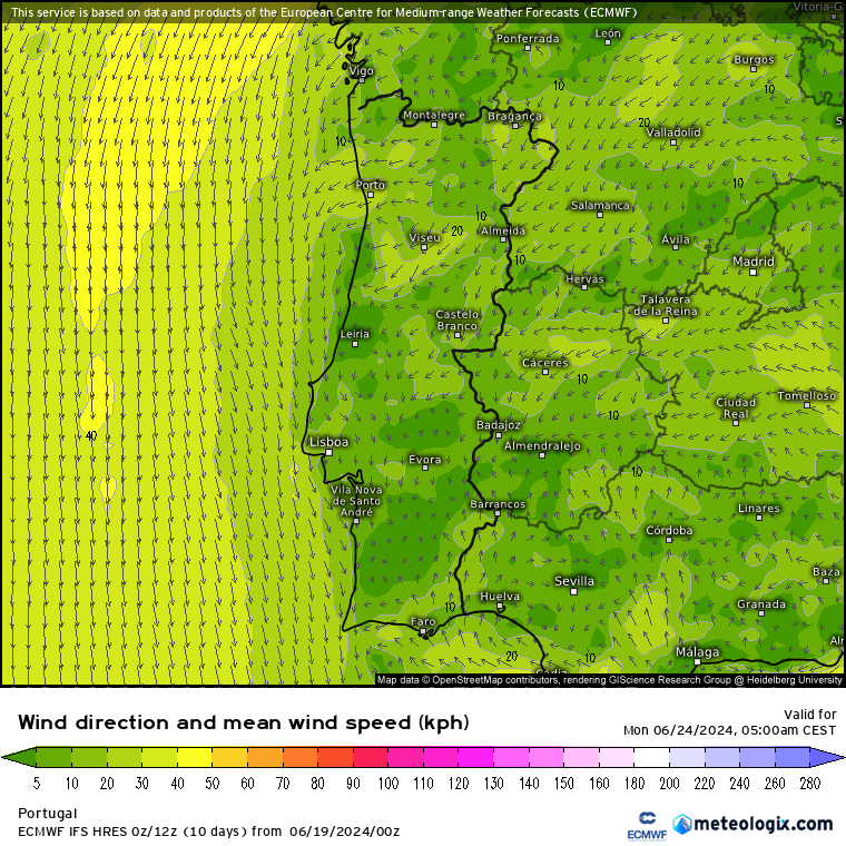 Lestada na madrugada de dia 24 - ECMWF