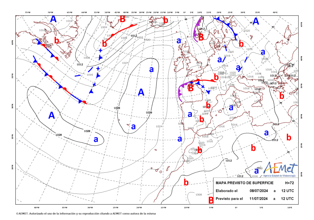 Tempo na Quinta, 11 de Julho - Cada vez mais o calor se reforça no Interior da Península, mas em Portugal temos nuvens e mais nuvens... Previsão completa! Tempo na Quinta, 11 de Julho