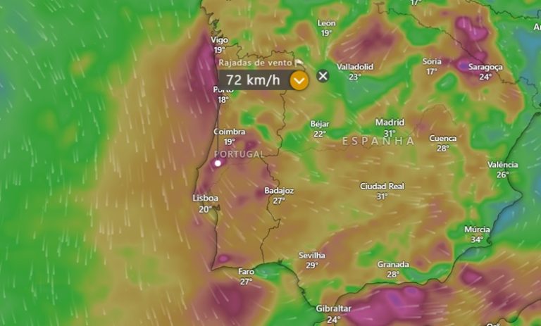 Tempo no Sábado, 6 de Julho - Novamente nuvens e vento, e pode chuviscar - saiba a previsão completa!