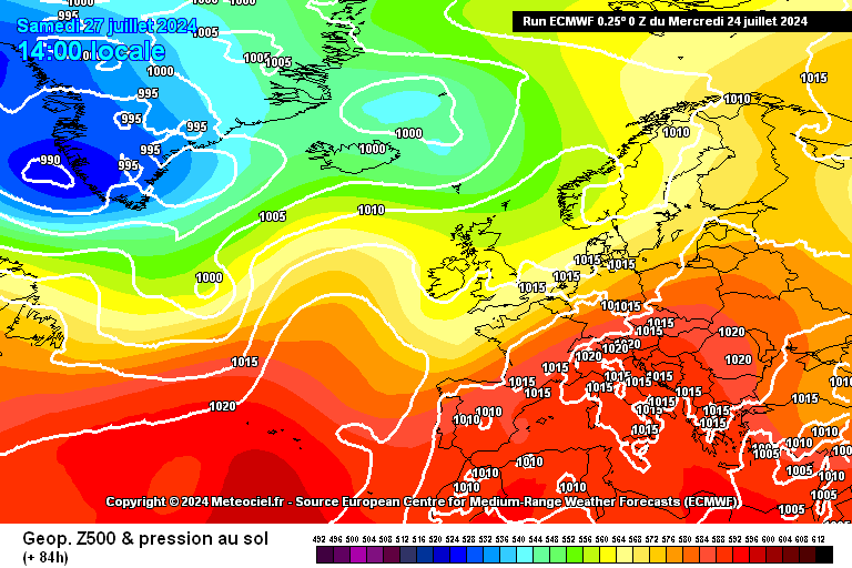 Tempo no Sábado, 27 de Julho - Desce a temperatura, aproveite para arejar a casa antes do que poderá vir, novamente... Previsão completa! Tempo no Sábado 27 de Julho - ECMWF