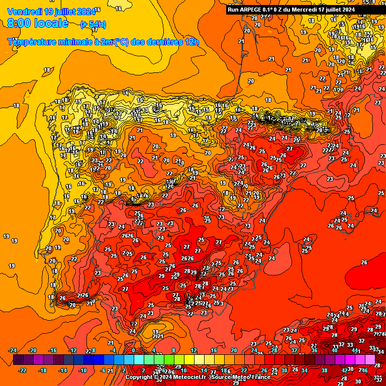 Tempo na Sexta, 19 de Julho - Poeiras de África e MUITO CALOR em algumas regiões, mas com neblinas também... - Saiba a previsão completa! Tempo na Sexta - 19 de Julho - Temperaturas, previsão ARPEGE