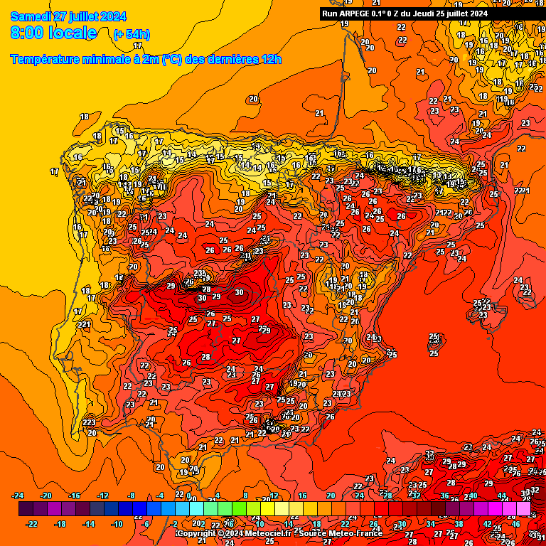 Tempo no Sábado, 27 de Julho - Desce a temperatura, aproveite para arejar a casa antes do que poderá vir, novamente... Previsão completa! Temperaturas no Sábado 27 de Julho - ECMWF