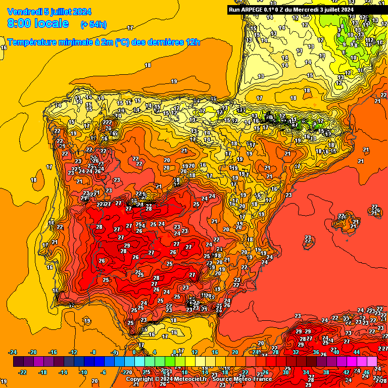 Tempo na Sexta, 5 de Julho - Depressões mais próximas, e descida da temperatura antecipam nova mudança do tempo... - saiba a previsão! Temperaturas na Sexta - ARPEGE