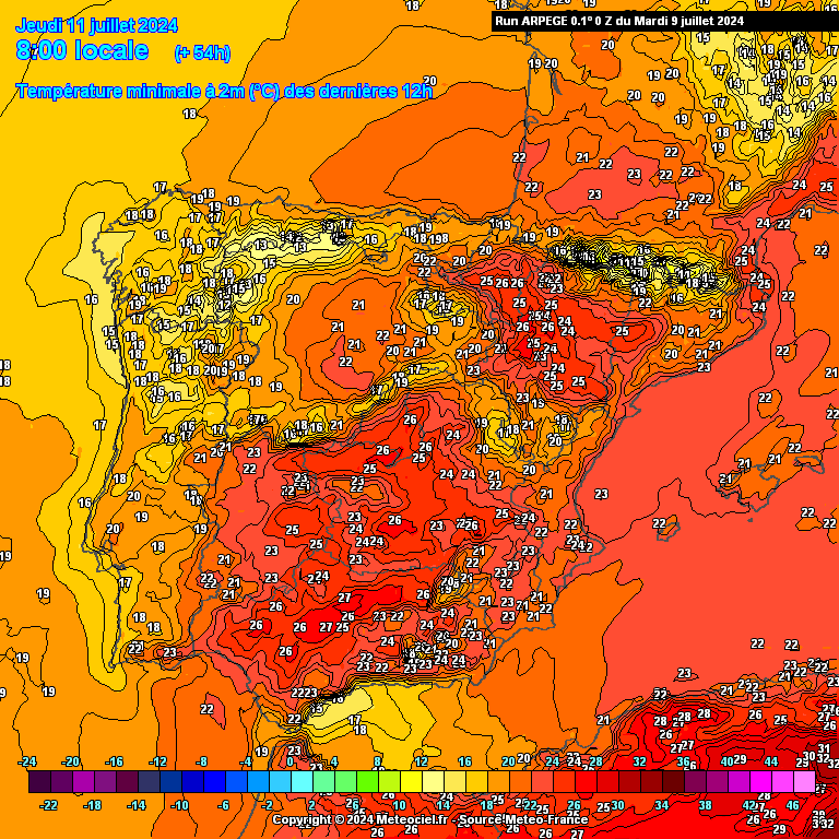 Tempo na Quinta, 11 de Julho - Cada vez mais o calor se reforça no Interior da Península, mas em Portugal temos nuvens e mais nuvens... Previsão completa! Temperaturas na Quinta, 11 de Julho