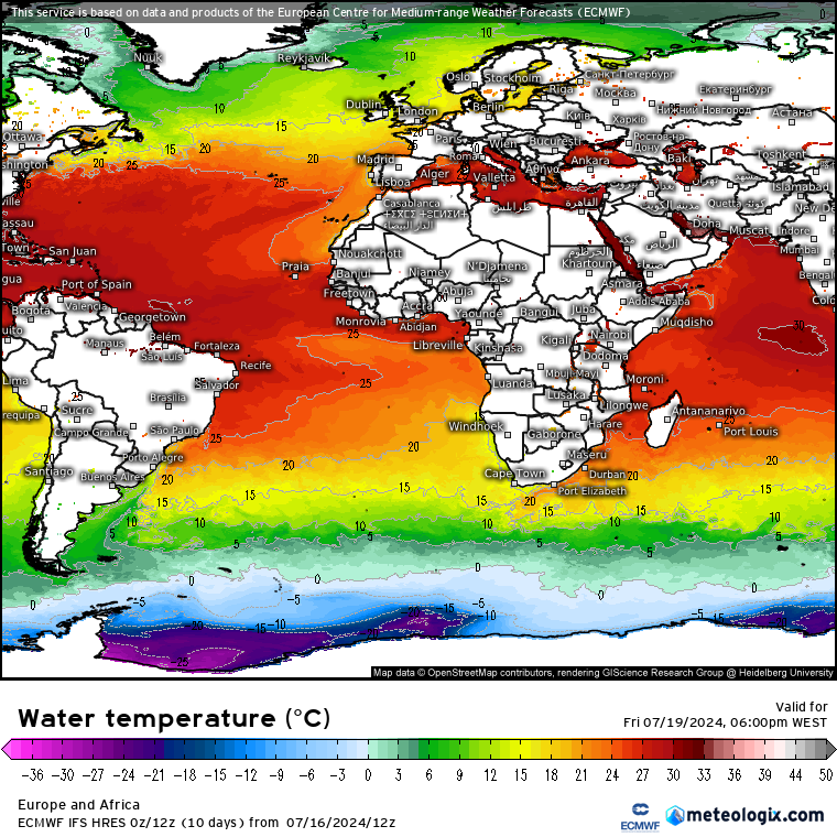 Tempo na Sexta, 19 de Julho - Poeiras de África e MUITO CALOR em algumas regiões, mas com neblinas também... - Saiba a previsão completa! Temperatura da água do mar a subir nos Açores - Sexta, 19 de Julho