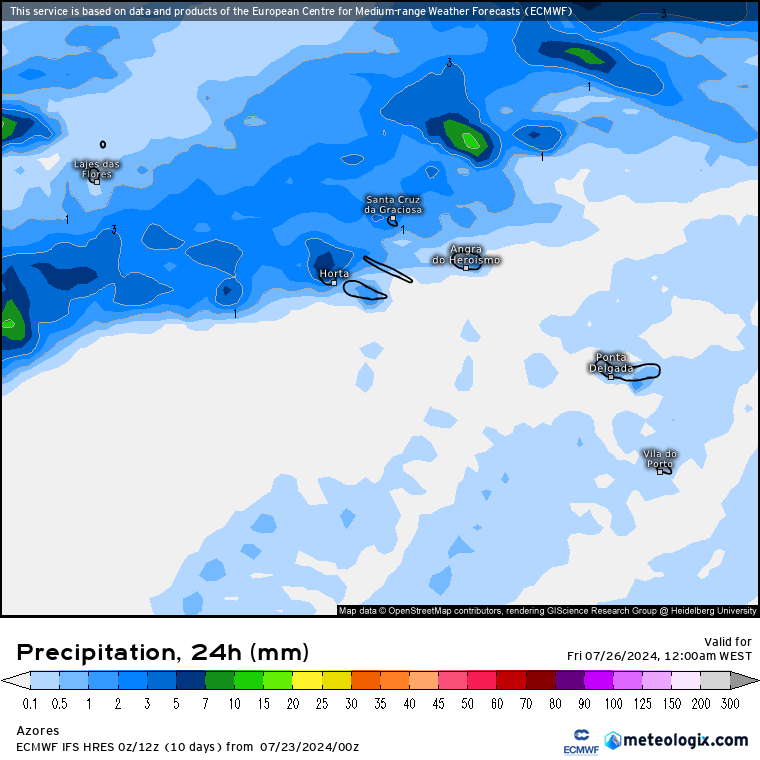 Tempo na Quinta, 25 de Julho - Regresso da neblina persistente, e forte nortada - Saiba como estarão as temperaturas! Chuva nos Açores na Quinta-feira, 25 de Julho