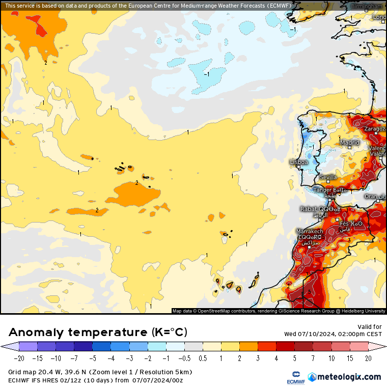 Tempo esta semana - 8 a 14 de Julho - Depressões próximas, Verão afastado no início - mudará no final da semana? - Previsão Completa! Tempo na Quarta, 10 de Julho - anomalia de temperaturas