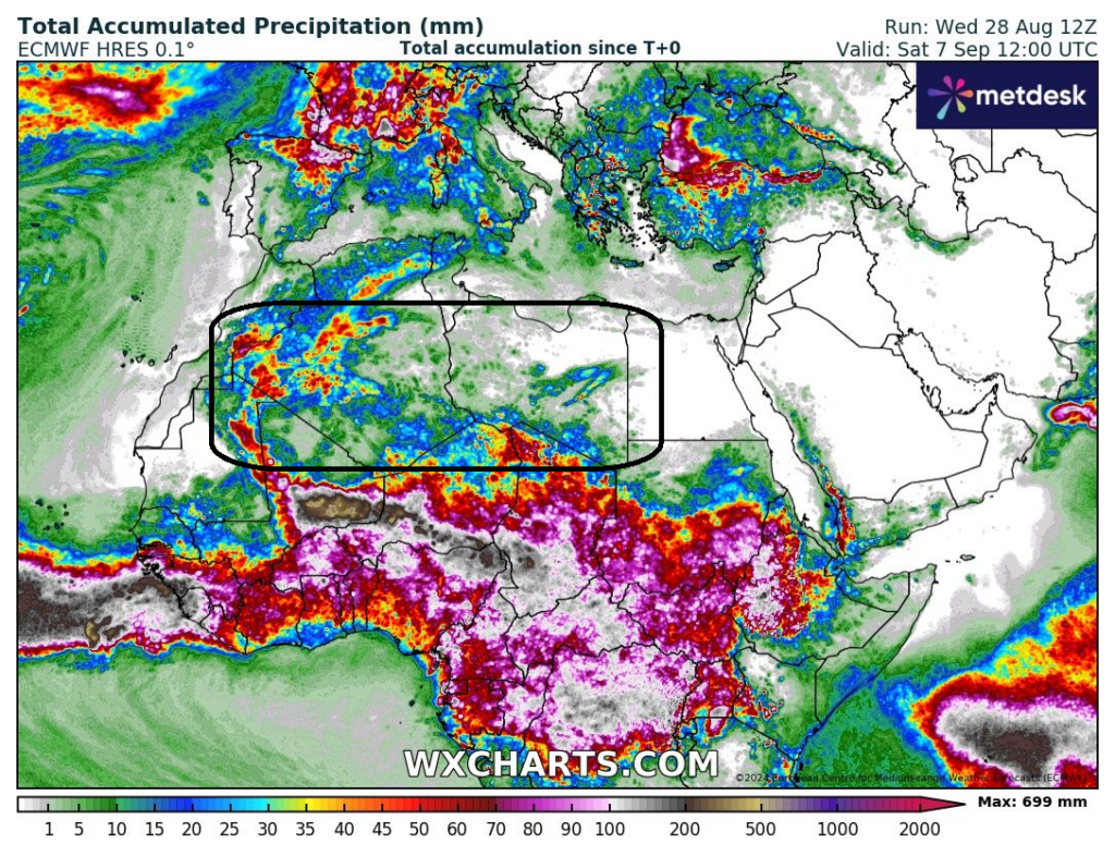Chuva no deserto Sahara - alteração profunda do clima?