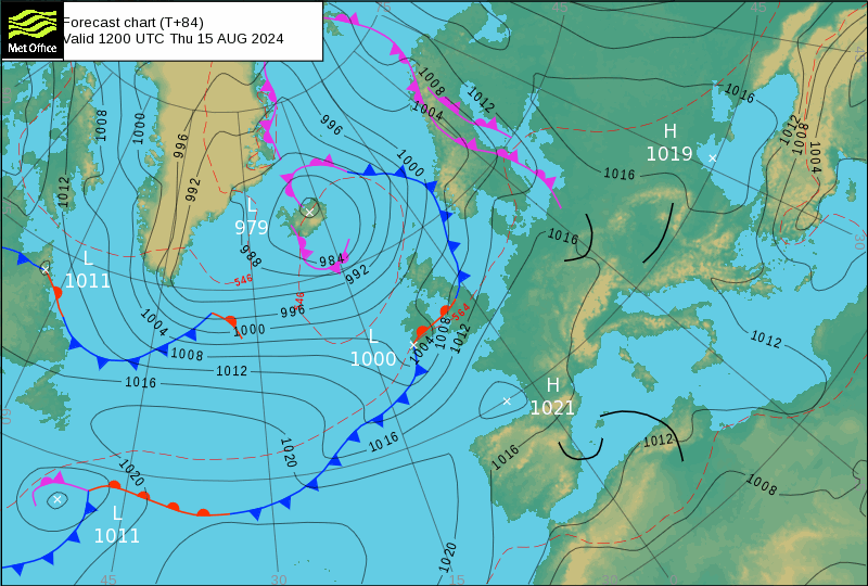 Tempo na Quinta, 15 de Agosto - Temperaturas voltam para perto de 40ºC, depois dos dias mais frescos - Chegará ao litoral? Saiba a nossa previsão completa! Tempo na Quinta, 15 de Agosto - MetOffice, previsão de superficie