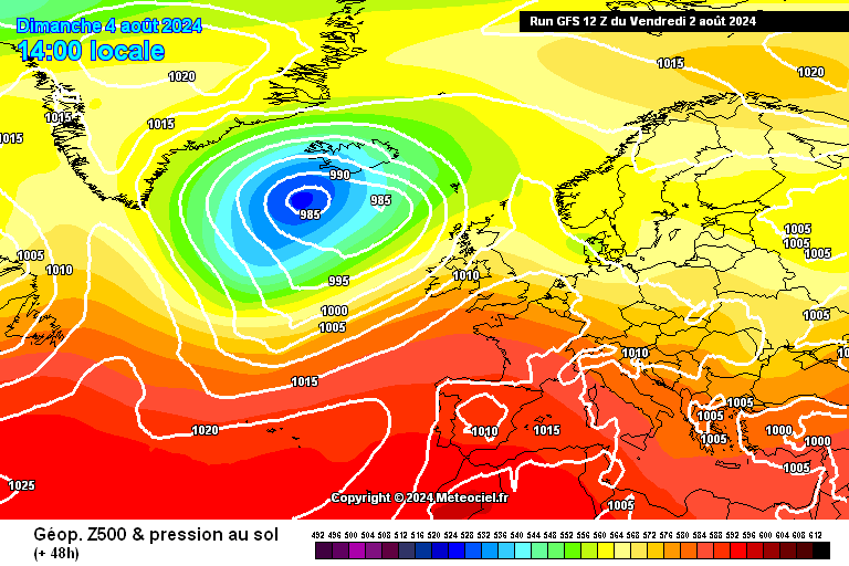 Tempo no Domingo, 4 de Agosto - Temperaturas sobem de novo até aos 40 graus - Saiba como vai estar na sua região! Tempo no Domingo 4 de Agosto - GFS