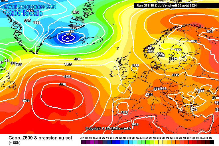 Tempo na Segunda, 2 de Setembro - Muito vento, e as temperaturas continuam a descer - forte nortada - saiba como pode estar na sua região! Tempo na Segunda - Anticiclone nos Açores, Nortada prevista - previsão GFS