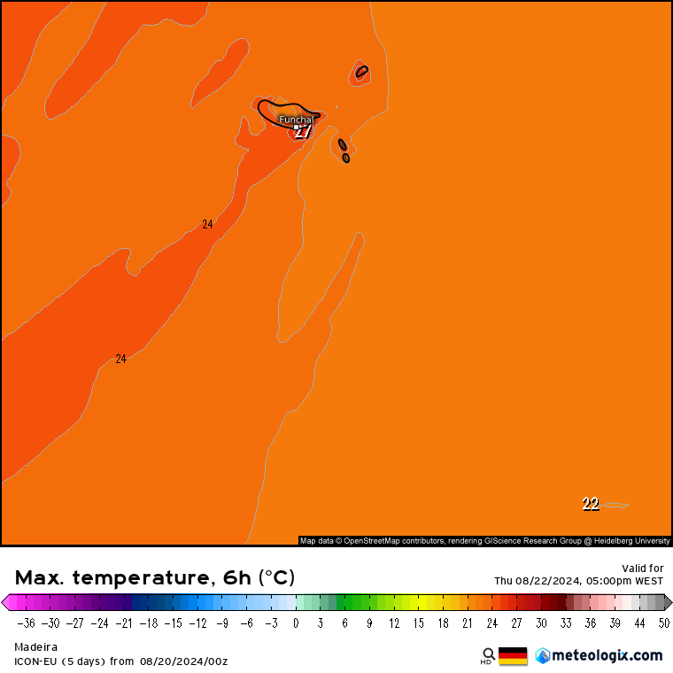 Tempo na Quinta, 22 de Agosto - Temperaturas descem significativamente - Sinais de Outono em aproximação? Saiba a nossa previsão completa! Temperaturas na Madeira, Quinta, 21 de Agosto
