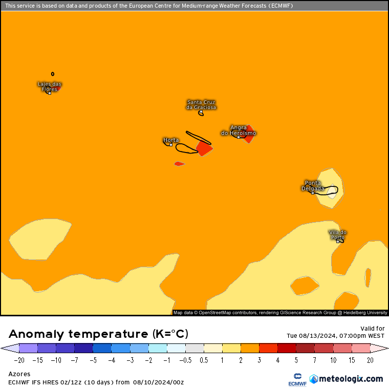 Tempo na Terça, 13 de Agosto - Depressão nas ilhas Britânicas, muitas nuvens e temperatura volta a descer - Poderá chover? Saiba tudo! Terça, 13 de Agosto, calor intenso nos Açores