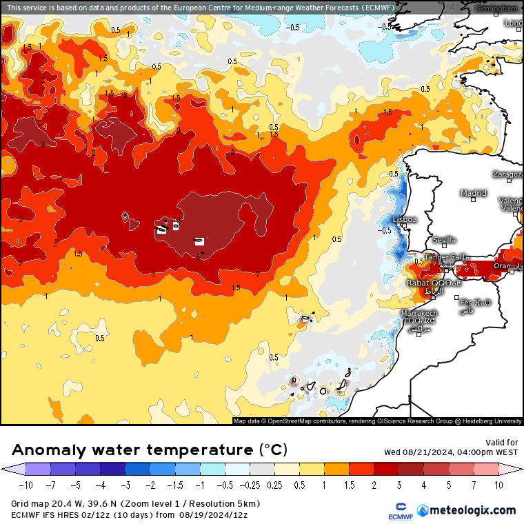 Tempo na Quarta, 21 de Agosto - Anticiclone mais forte, finalmente mais sol no litoral, muito calor no Interior - Saiba a nossa previsão completa!